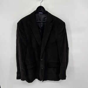 Stafford Black Corduroy Blazer w/ Elbow‎ Patches Jacket Sport Coat Size 48R